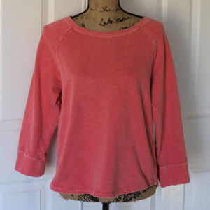 J. Crew | Coral 3/4 Sleeve Sweatshirt